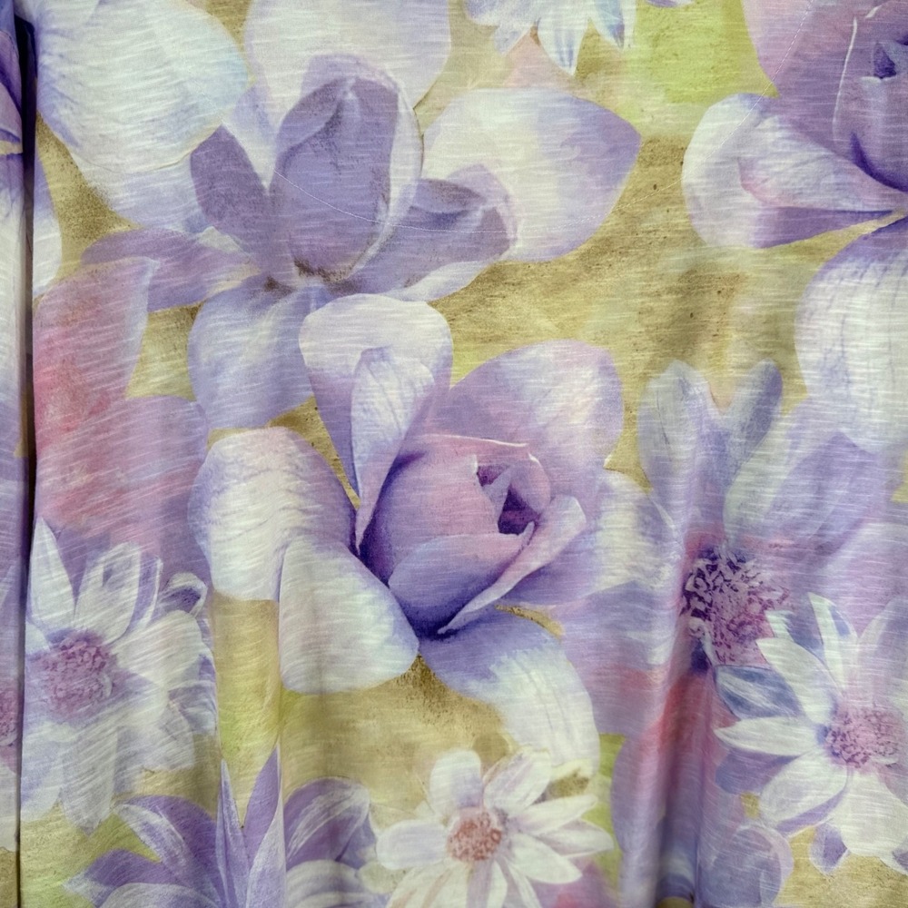 Alfred Dunner Women's Tunic Top Purple Sz 2X Floral Bling Colorful - Picture 7 of 10